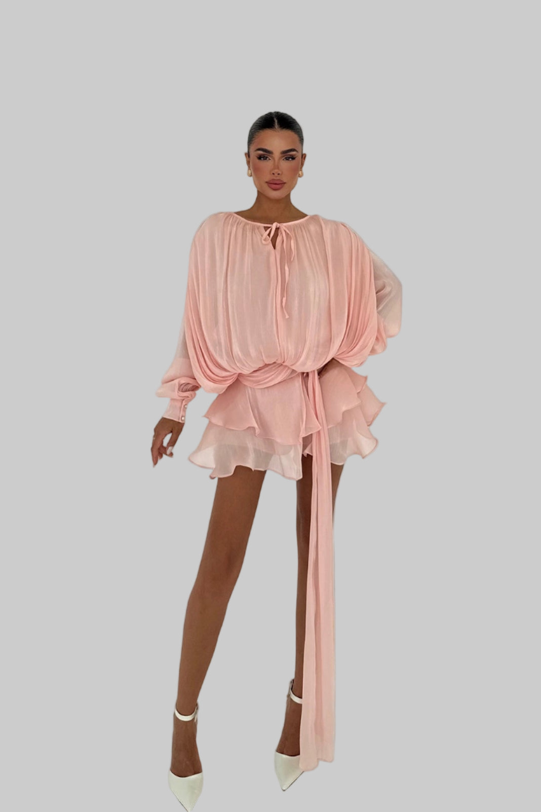 Dolce Mini Dress in Pink Elegant Womens Party Dress | LARYVOE XS Dolce Mini Dress in Pink Elegant Womens Party Dress | LARYVOE XS