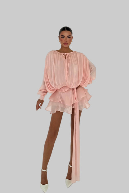 Dolce Mini Dress in Pink Elegant Womens Party Dress | LARYVOE XS Dolce Mini Dress in Pink Elegant Womens Party Dress | LARYVOE XS