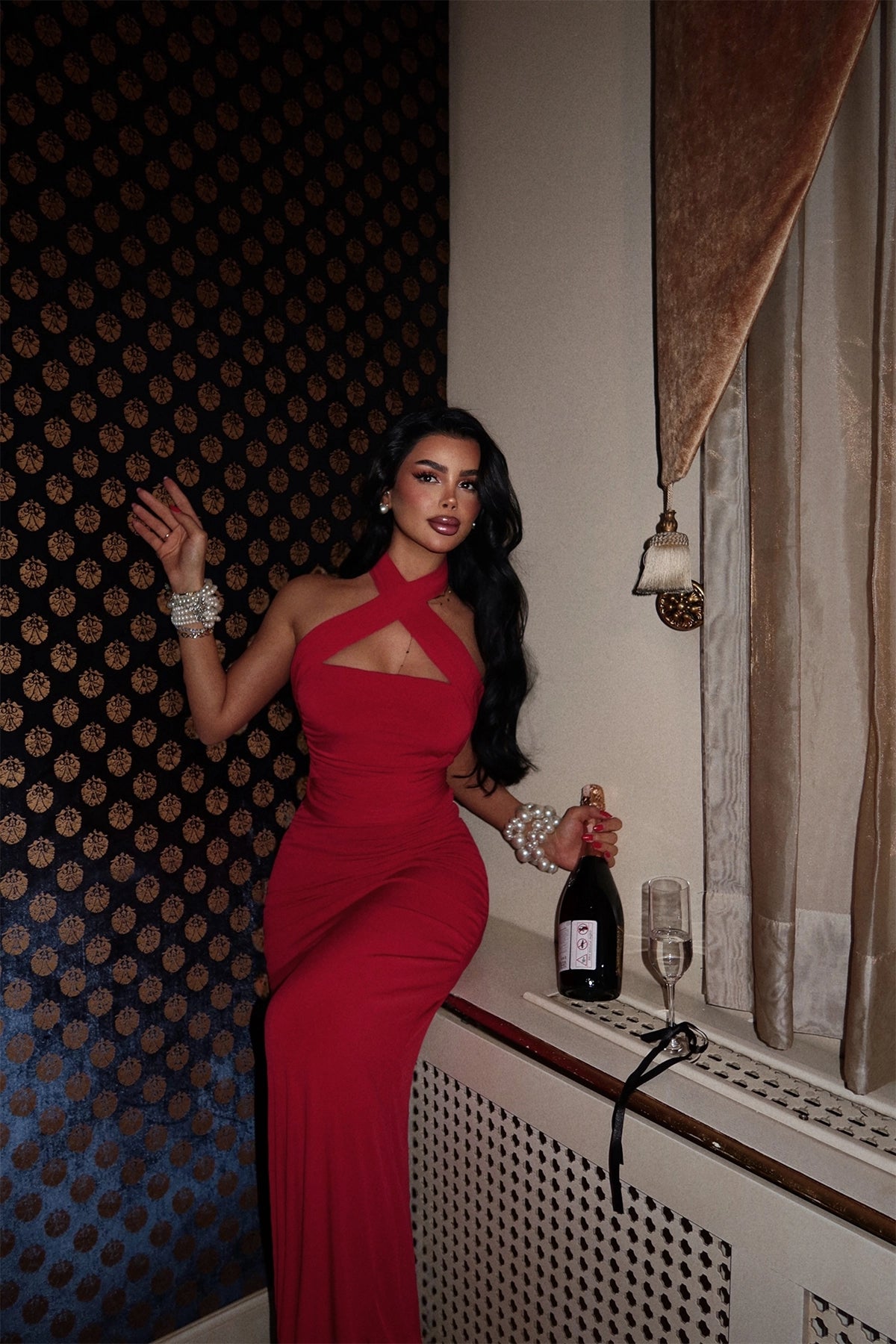 Multi-Tie Red Evening Dress | Elegant Statement Gown LARYVOE L Multi-Tie Red Evening Dress | Elegant Statement Gown LARYVOE L